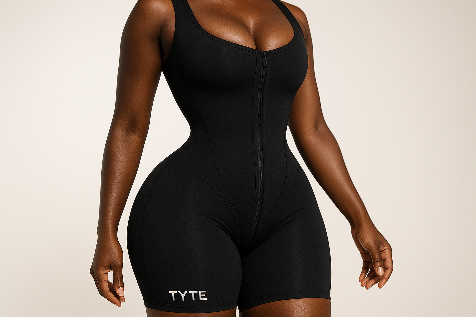 make the woman a black woman and synch in the waist alot more, a bbl shape , make TYTE smaller and on the leg 